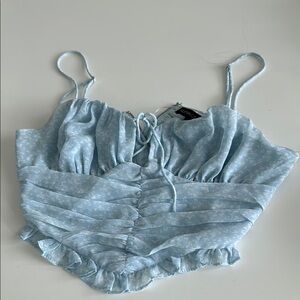 Light Blue Floral Women's Top